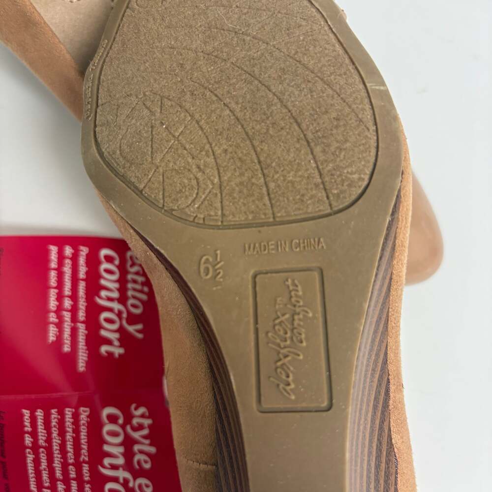 Dexflex Comfort Women's Klara Tan Suede Wedge Heels - Picture 9 of 9